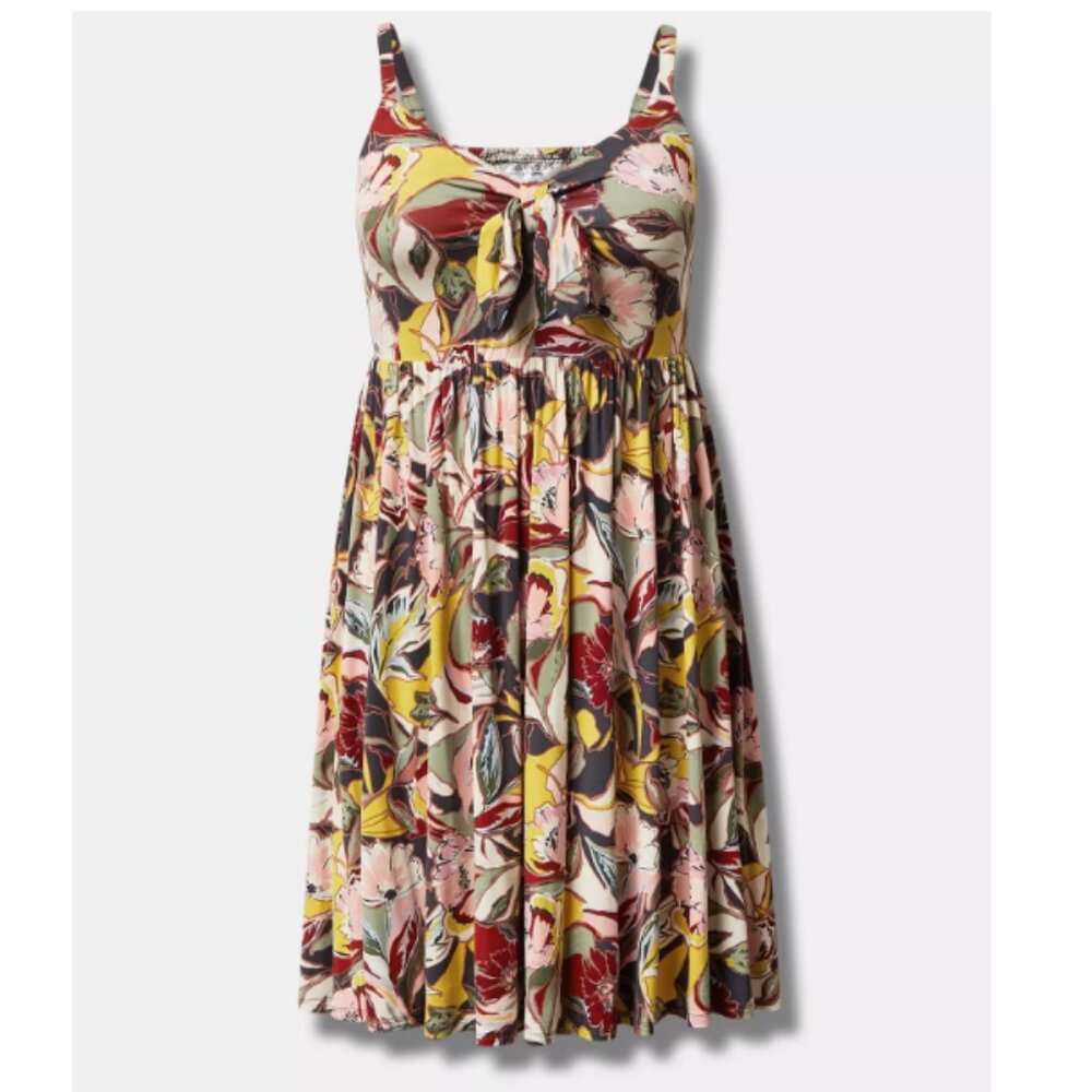 Torrid Mini Super‎ Soft Bow Front Skater Dress - Floral Multi